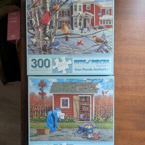 Bits and Pieces Birds and Farm Set of 2 - 300-Piece Jigsaw Puzzles